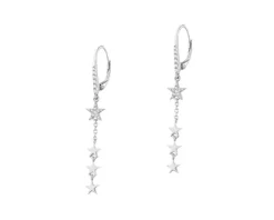 Kolczyki srebrne z cyrkoniami - gwiazdy