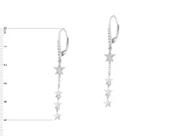 Kolczyki srebrne z cyrkoniami - gwiazdy
