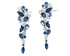 Kolczyki srebrne z cyrkoniami - gwiazdy