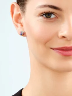 Kolczyki srebrne z cyrkoniami - serca