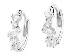 Kolczyki srebrne z cyrkoniami - koła