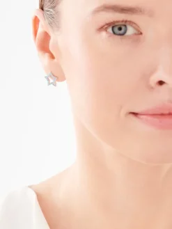 Kolczyki srebrne z cyrkoniami - gwiazdy