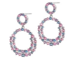 Kolczyki srebrne z cyrkoniami - koła