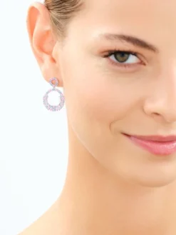 Kolczyki srebrne z cyrkoniami - koła