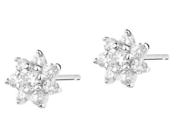 Kolczyki srebrne z cyrkoniami - kwiaty