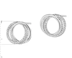 Kolczyki srebrne z cyrkoniami - koła