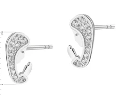 Kolczyki srebrne z cyrkoniami - medalik Matka Boska