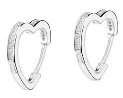 Kolczyki srebrne z cyrkoniami - serca