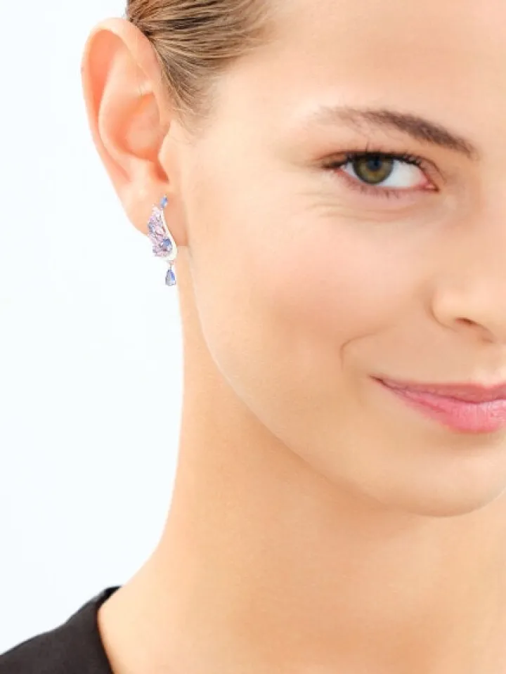 Kolczyki srebrne z cyrkoniami - skrzydła