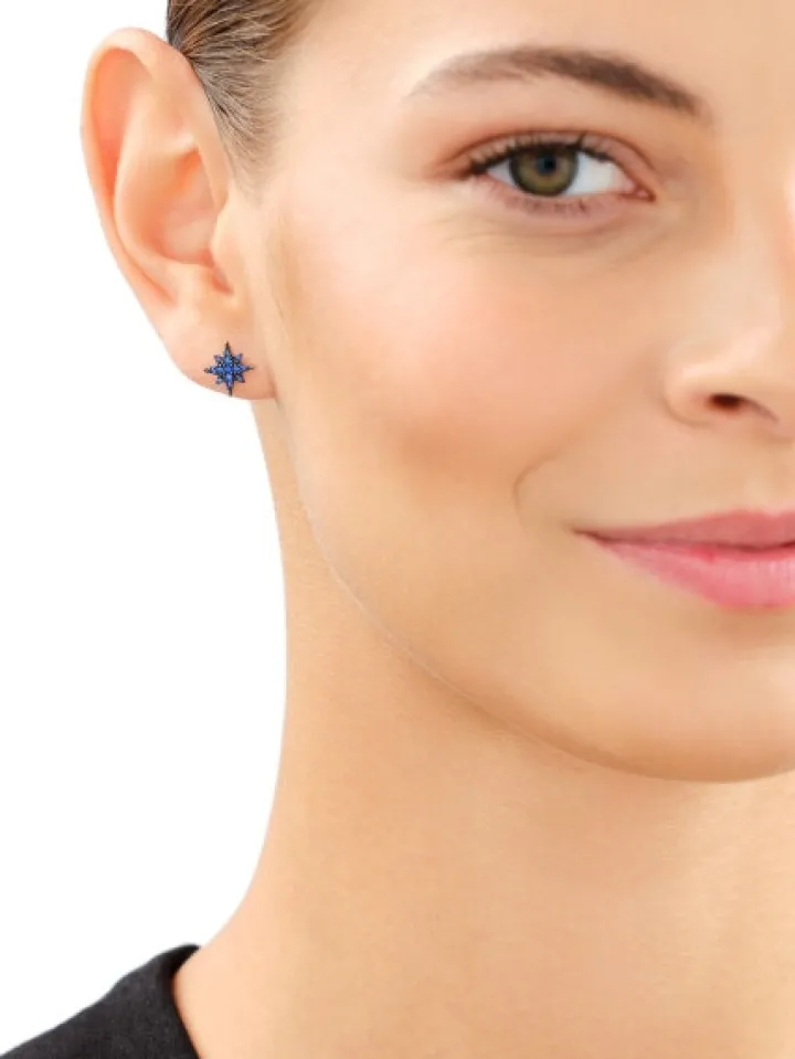 Kolczyki srebrne z cyrkoniami - gwiazdy