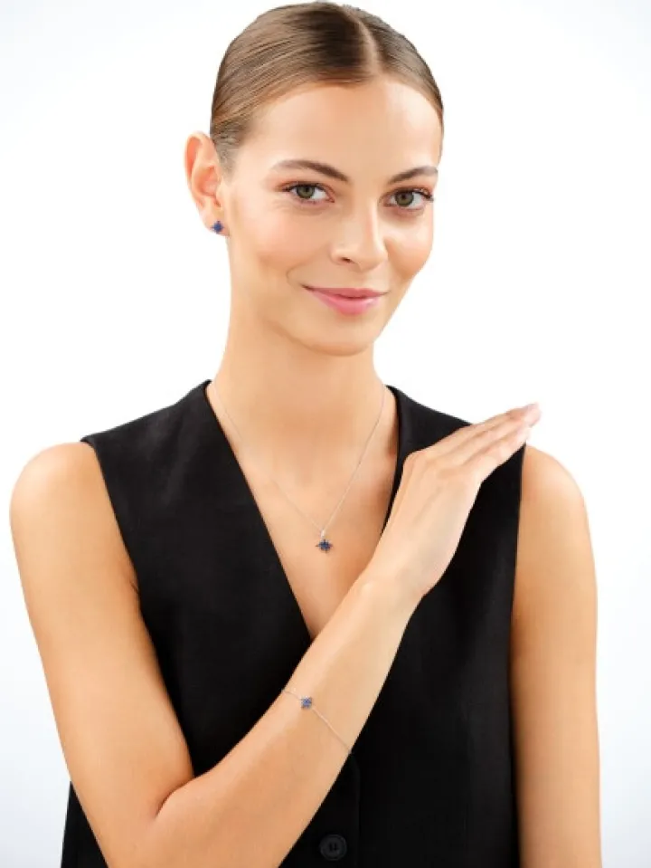 Kolczyki srebrne z cyrkoniami - gwiazdy