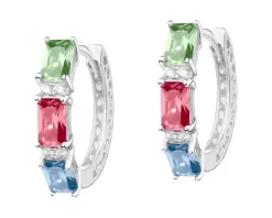 Kolczyki srebrne z cyrkoniami - koła