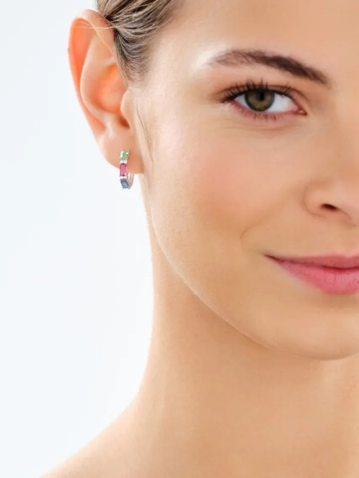 Kolczyki srebrne z cyrkoniami - koła