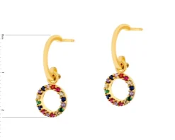 Kolczyki srebrne z cyrkoniami - koła