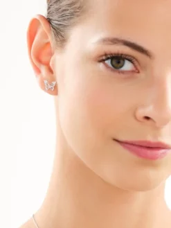 Kolczyki srebrne z cyrkoniami - motyle