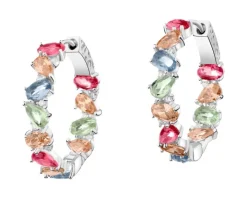 Kolczyki srebrne z cyrkoniami - koła