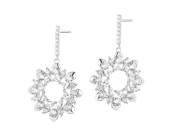 Kolczyki srebrne z cyrkoniami - rozeta