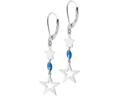 Kolczyki srebrne z cyrkoniami - gwiazdy