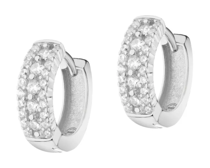 Kolczyki srebrne z cyrkoniami - koła