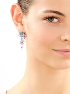 Kolczyki srebrne z cyrkoniami - kwiaty