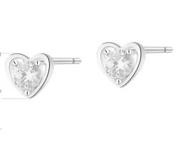 Kolczyki srebrne z cyrkoniami - serca