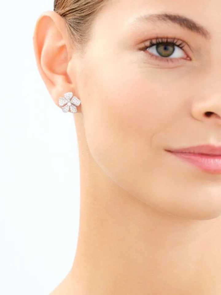 Kolczyki srebrne z cyrkoniami - kwiaty