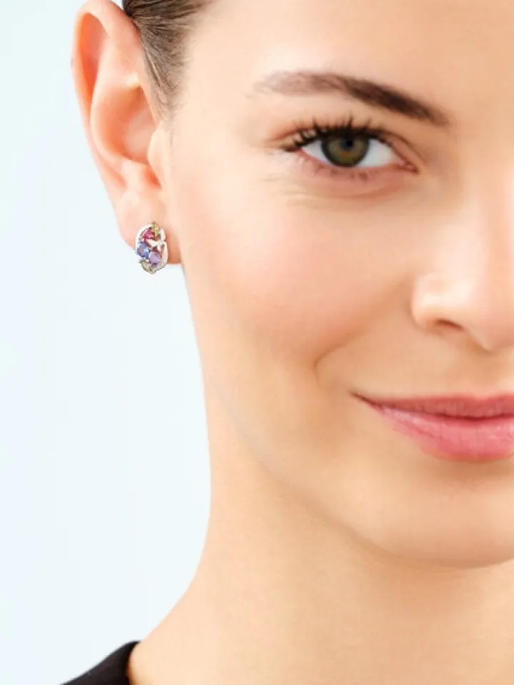 Kolczyki srebrne z cyrkoniami - motyle