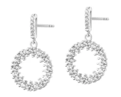 Kolczyki srebrne z cyrkoniami - koła