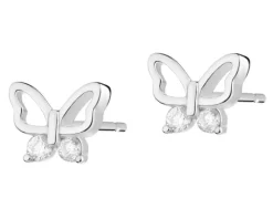 Kolczyki srebrne z cyrkoniami - motyle