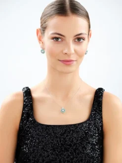 Kolczyki srebrne z cyrkoniami - rozety