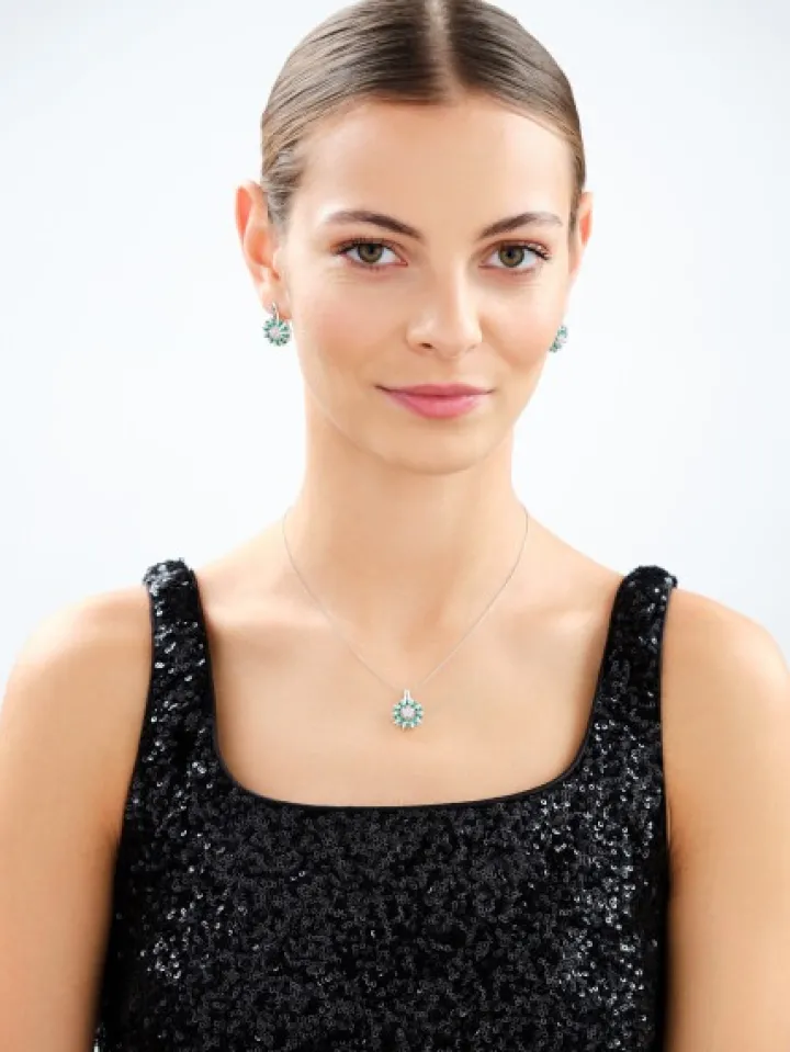 Kolczyki srebrne z cyrkoniami - rozety