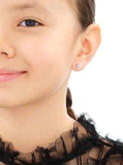 Kolczyki srebrne z cyrkoniami - koniczyny