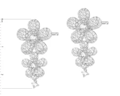 Kolczyki srebrne z cyrkoniami - kwiaty