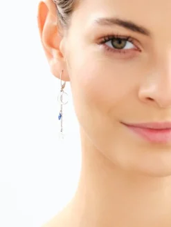 Kolczyki srebrne z cyrkoniami - Księżyce, gwiazdy