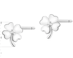 Kolczyki srebrne z cyrkoniami - koniczyny