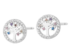 Kolczyki srebrne z cyrkoniami - drzewa