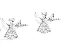 Kolczyki srebrne z cyrkoniami - aniołki
