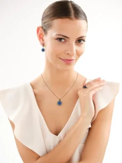 Kolczyki srebrne z cyrkoniami - rozety