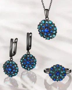 Kolczyki srebrne z cyrkoniami - rozety