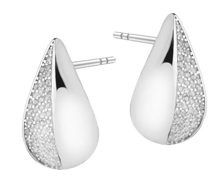 Kolczyki srebrne z cyrkoniami - łezki