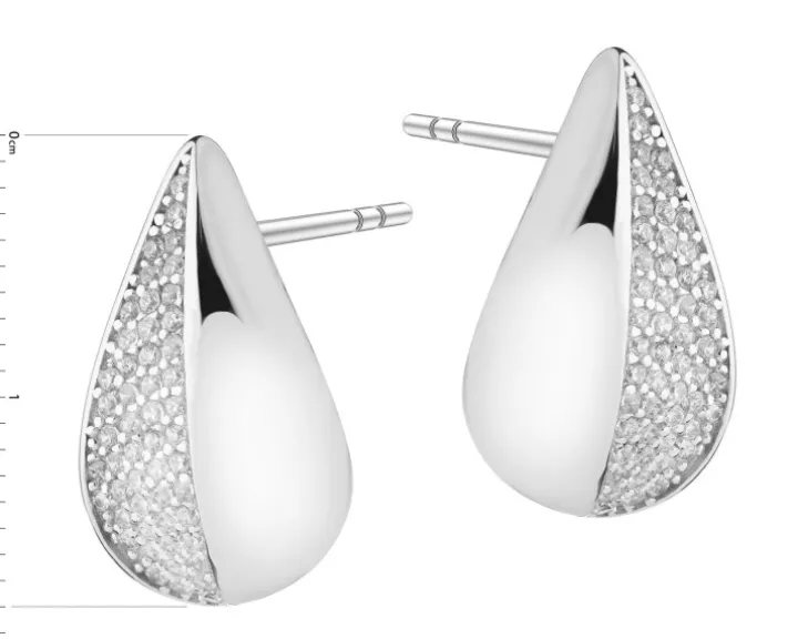 Kolczyki srebrne z cyrkoniami - łezki