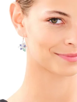 Kolczyki srebrne z cyrkoniami - kwiaty