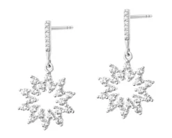 Kolczyki srebrne z cyrkoniami - rozety