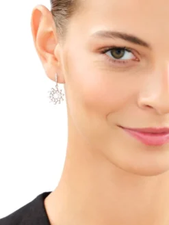 Kolczyki srebrne z cyrkoniami - rozety