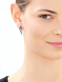 Kolczyki srebrne z cyrkoniami - skrzydła