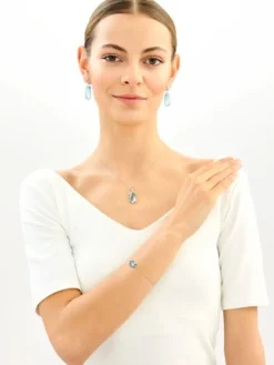 Kolczyki srebrne z cyrkoniami, szlifowanym szkłem i emalią - motyle, kwiaty