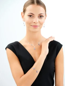 Kolczyki srebrne z cyrkoniami - Księżyce, gwiazdy