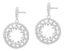 Kolczyki srebrne z cyrkoniami - rozety