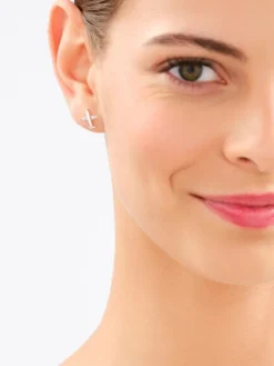 Kolczyki srebrne z cyrkoniami - samoloty