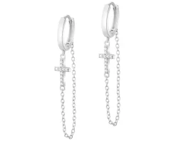 Kolczyki srebrne z cyrkoniami - krzyże